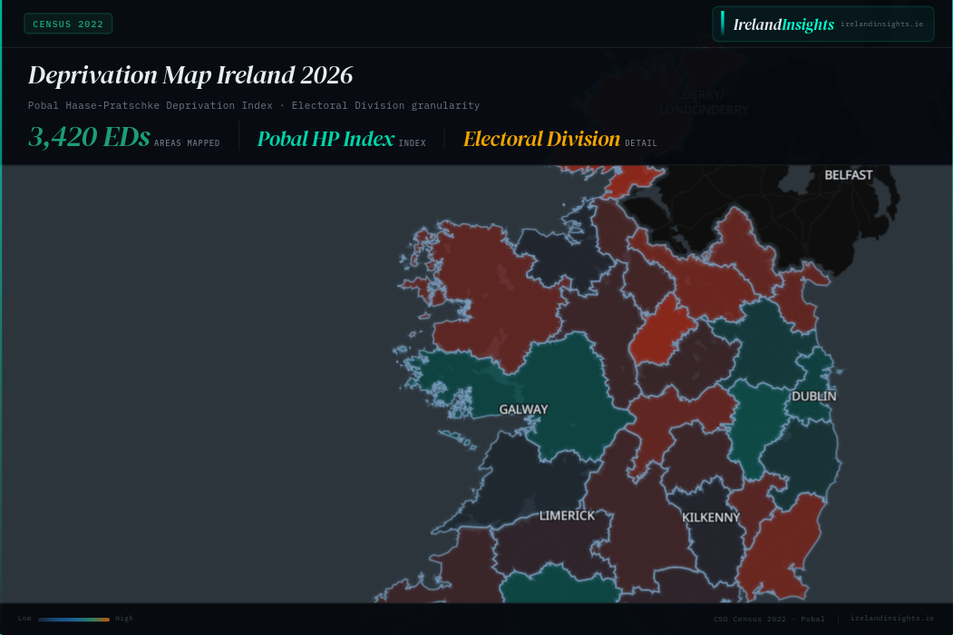 Disadvantaged Areas Map Ireland — Pobal HP Deprivation Index ...